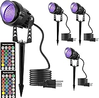 Vista 6 de Foco que cambia de color con temporizador, luces LED IP65 que cambian de color, luces LED IP65 impermeables para exteriores, soporte de metal