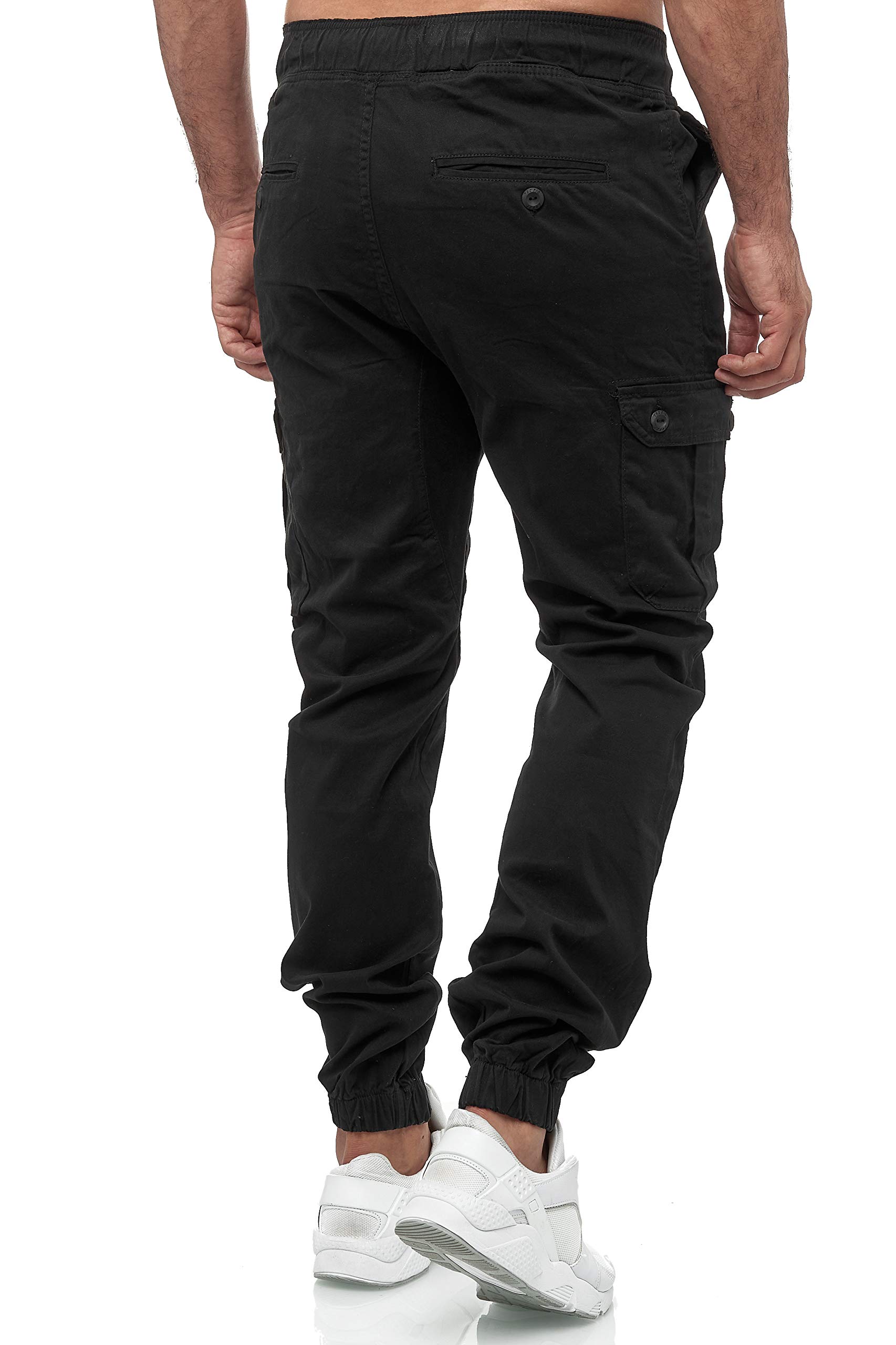 Tazzio - Pantaloni cargo da uomo, modello Chino, vestibilità normale, M610 Nero S