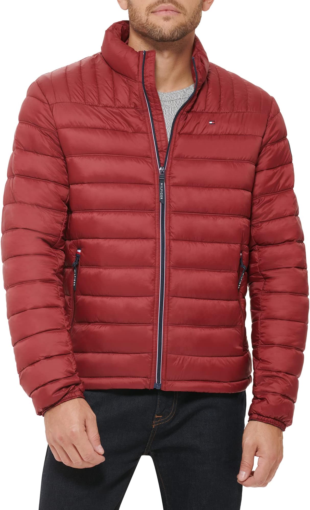 Mens Embroidered Logo Puffer Jacket