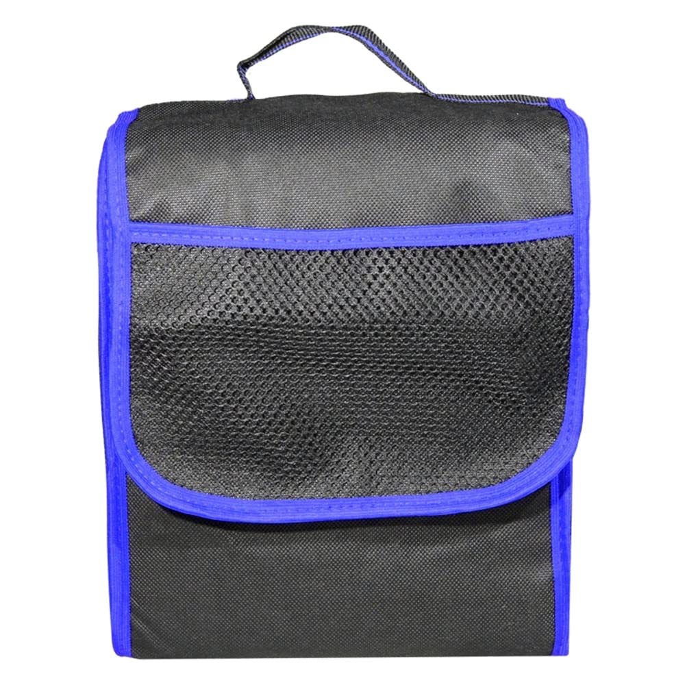 Soladirect Black & Blue Car Boot Organiser Bag Anti Slip Foldable For Boot Storage Case Tool Bag Interior Declutter Boot Tidy Bag Organiser Tools, Suitable For All Vehicles,