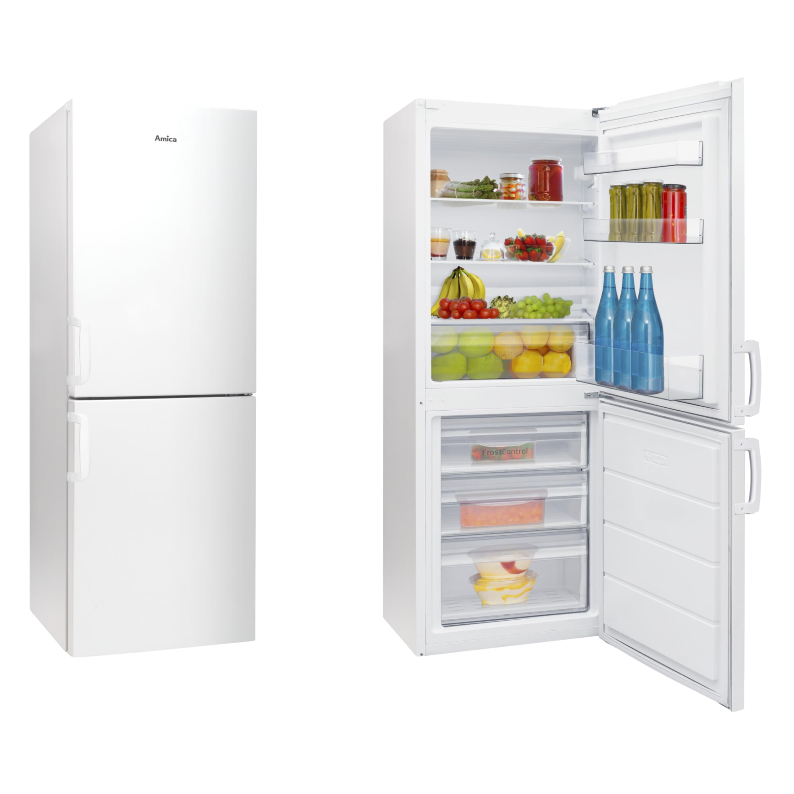 Amica KGCL 385 100 W Kühl-Gefrierkombination, 152 cm Höhe, FrostControl, weiß