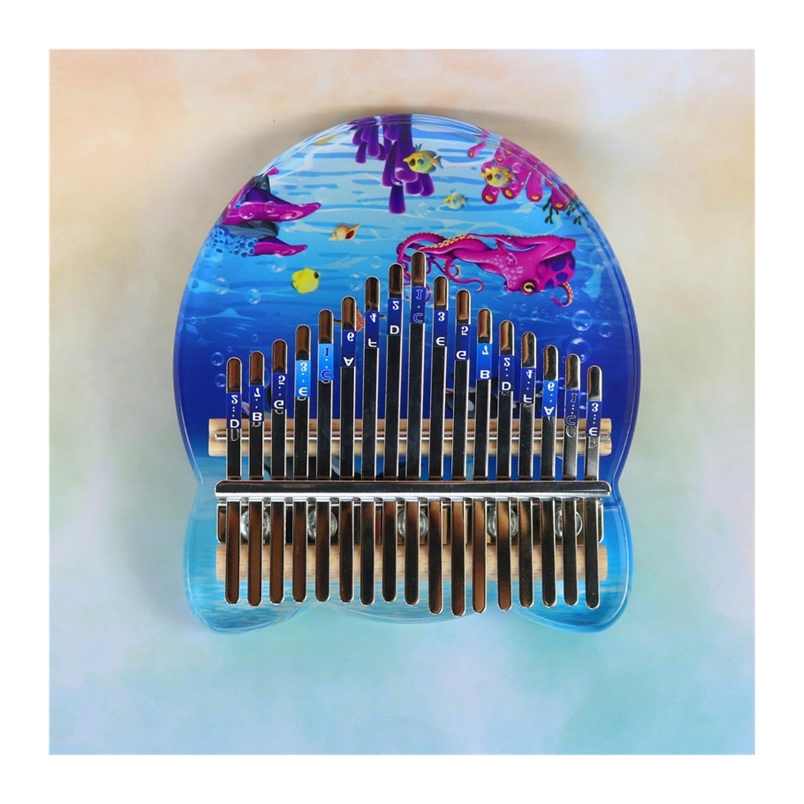 kalimba mini 17-tonowy malowany model Happy Ocean dla początkujących akrylowy kolorowy pianino kalimba