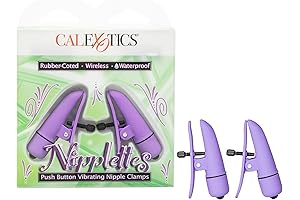 CalExotics Nipplettes Vibrating Nipple Clamps, Purple