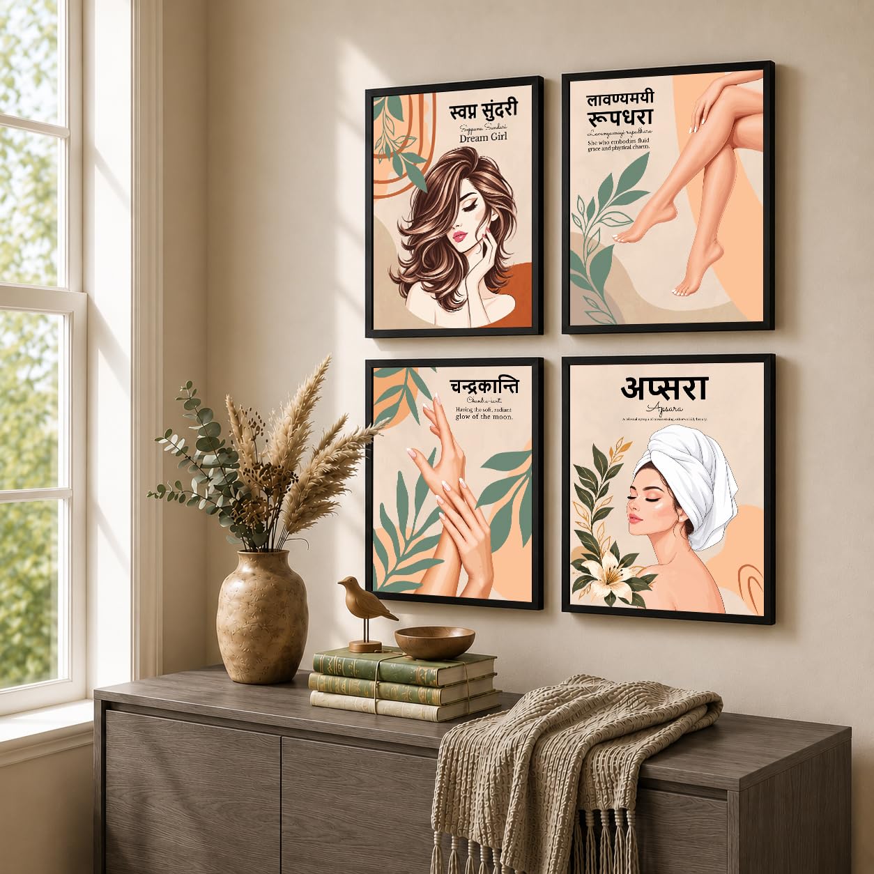 Chaka Chaundh Sanskrit Art - Wall Decor & Poster Set -7 Chaka Chaundh Sanskrit Art - Wall Decor & Poster Set -7