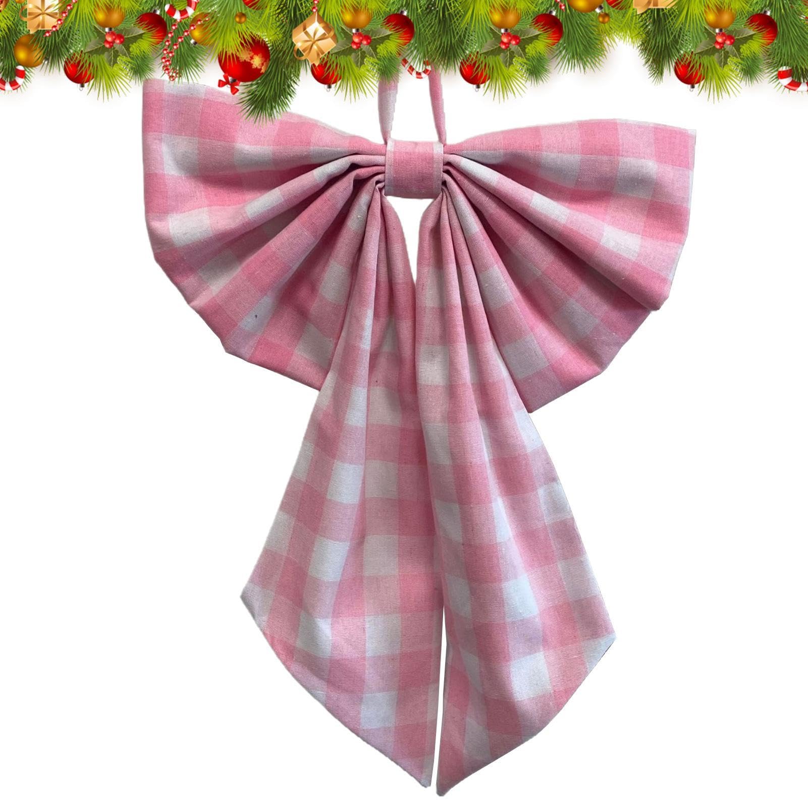 Árbol de Navidad con guirnalda de lazos festivos para decorar la pared y ventanas de casa