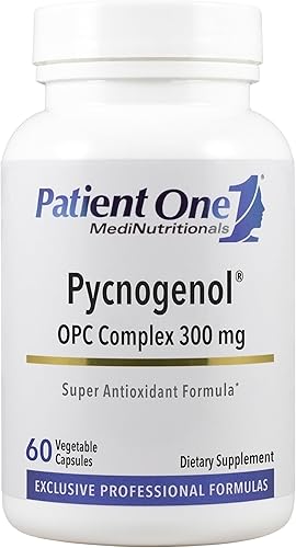 Patient One Pycnogenol OPC Complex 300 mg con corteza de pino marítimo francés, arándano, semilla de uva y más Suplemento para apoyo vascular y