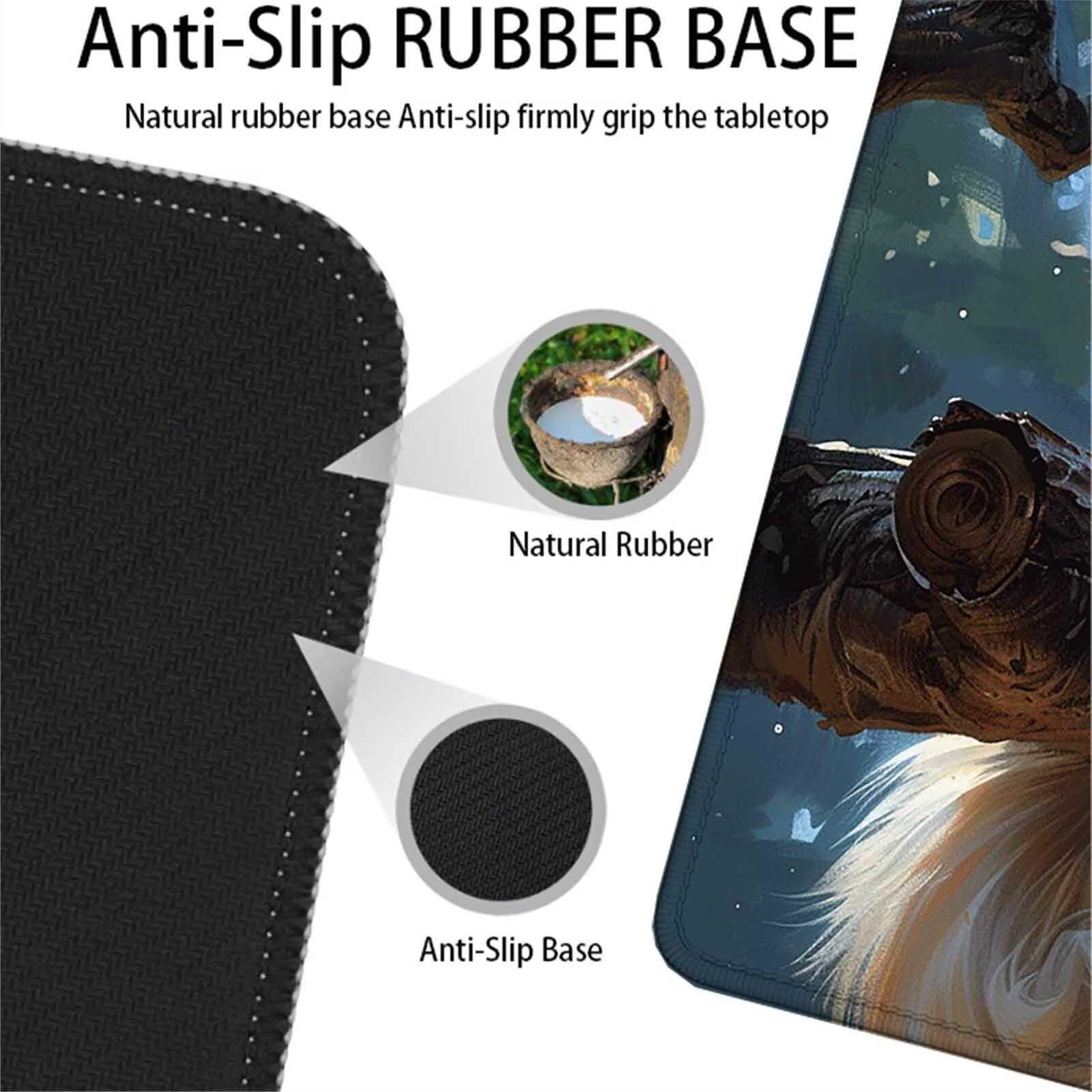 Blanco Alfombrilla Ratón Gato Alfombrilla Gaming XXL (1500 x 800 x 3 mm), Impermeable Mouse Pad con Bordes Cosidos Tapete Escritorio con Base de Goma Antideslizante para Gaming, Oficina -zzg2505Q6