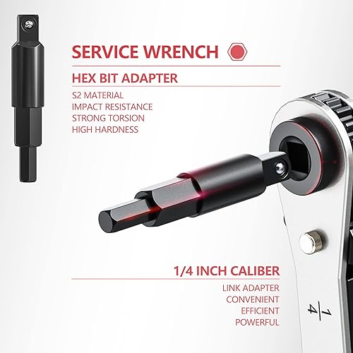 Miniatura 2 de Mellbree Llave de servicio HVAC, acero al carbono, 38 in, 14 in, 516 in, 316 in