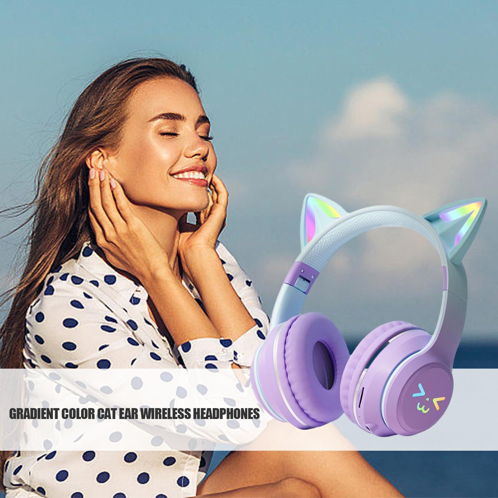 Cat Ear Kopfhörer Kabelloses Mikrofon LED Light-Up