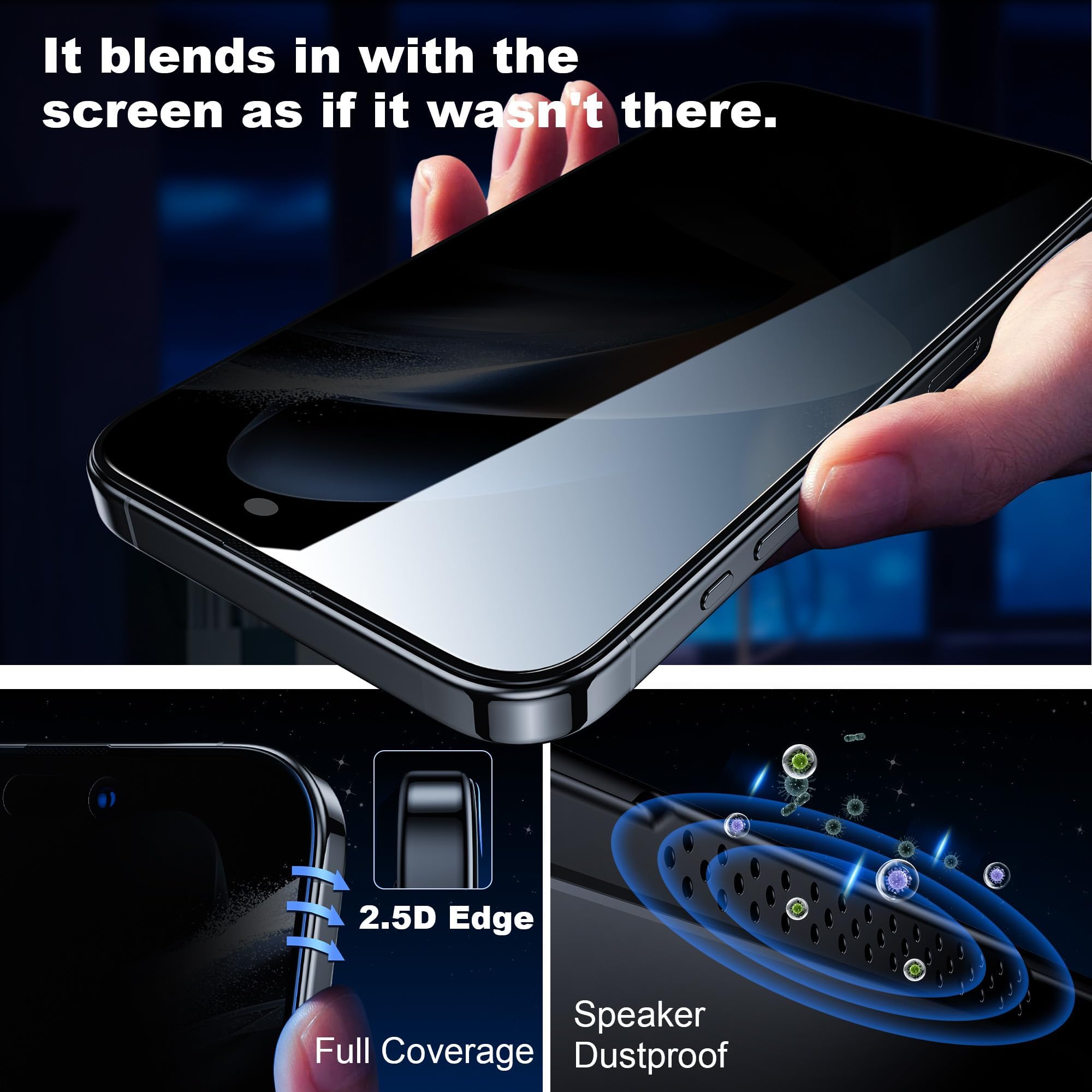 WSKEN Protection écran Luxe Pour IPhone 14 Pro Max - Verre Trempé 9H, Bords Diamant