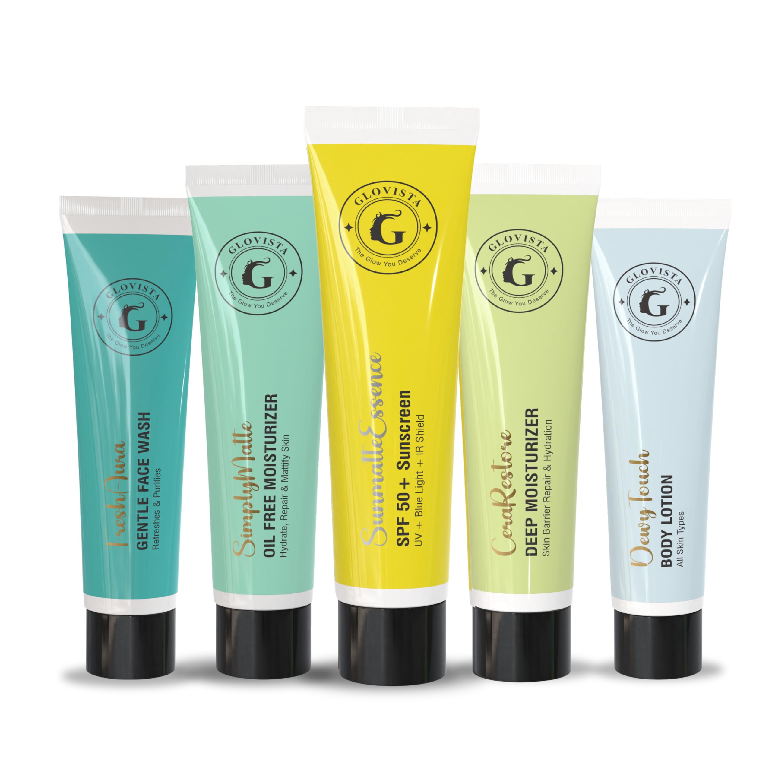 Combination Skin Mini Kit – Face Wash, Oil-Free Moisturizer, Deep Moisturizer, SPF 50 PA+++ Sunscreen & Body Lotion, All-in-One Hydration & Balance Combo, Unisex Travel Set-image-27