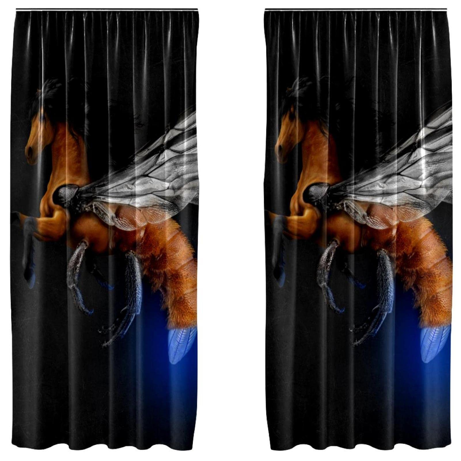 Rideaux occultants Flyinghorse Bee Body pour chambre - 140x213 cm
