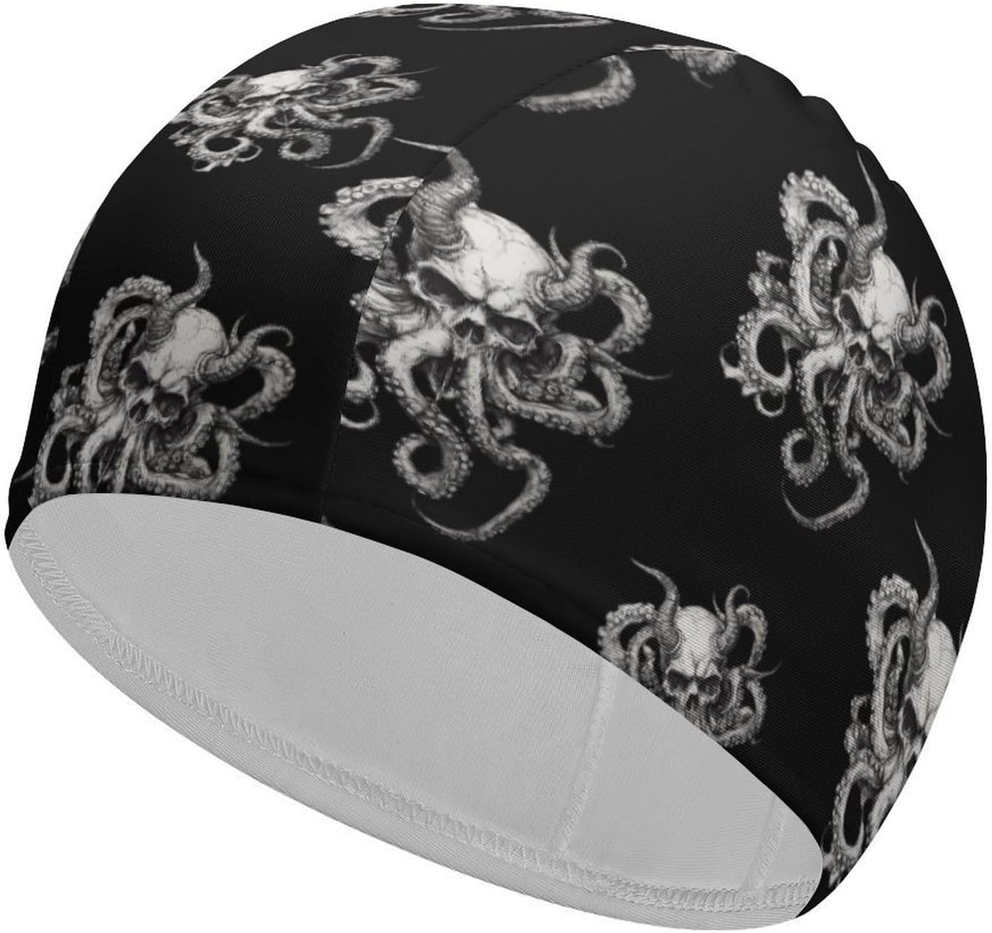 Goat Octopuss Horns Tentacles Womens Swim Cap for Men Adult Swimming Hat Curly Short Medium Long Hair