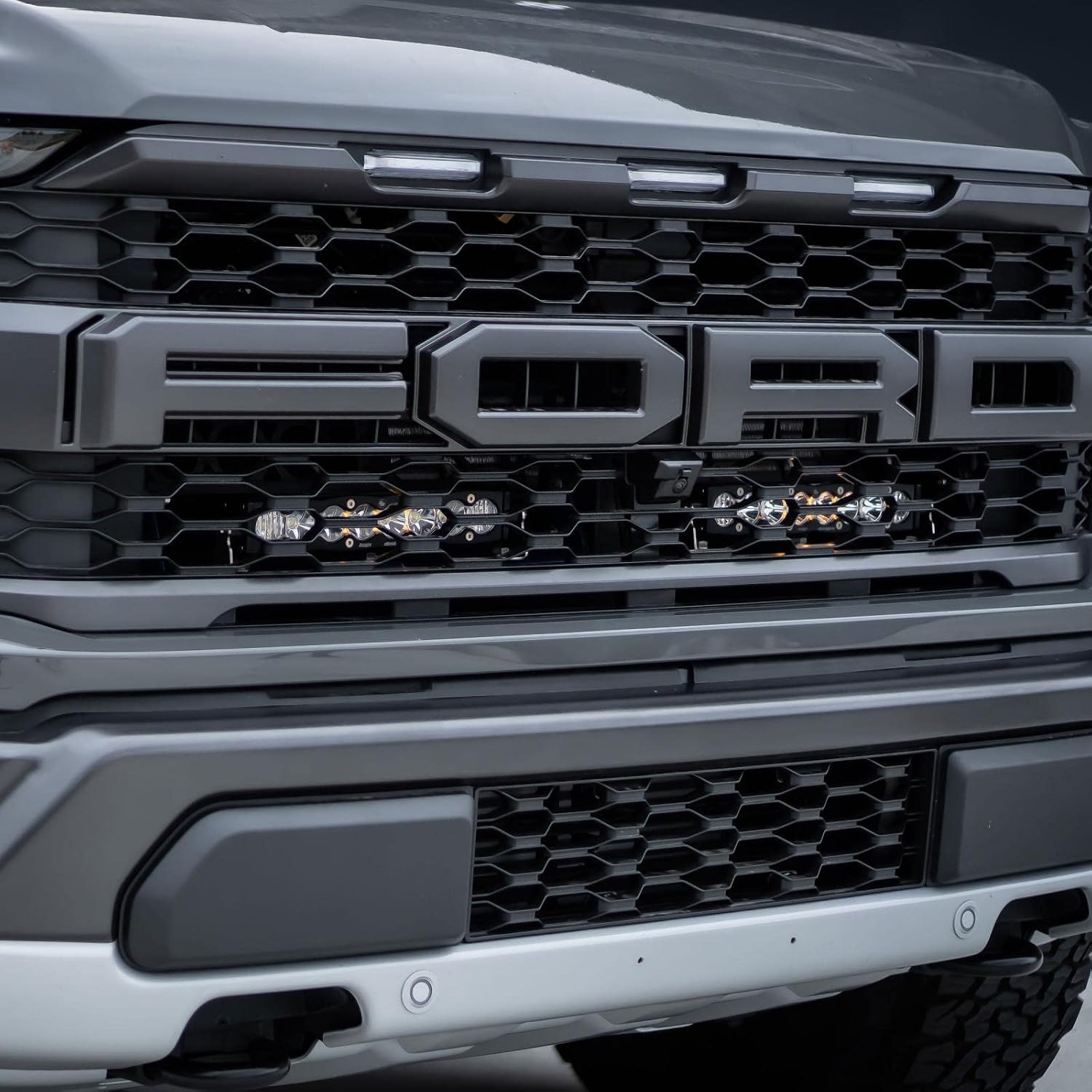 Baja Designs S8 10-inch LED Bar Dual Behind Grille Light Kit for Ford F-150 Raptor 2021+ Truck (Driving/Combo; Clear)