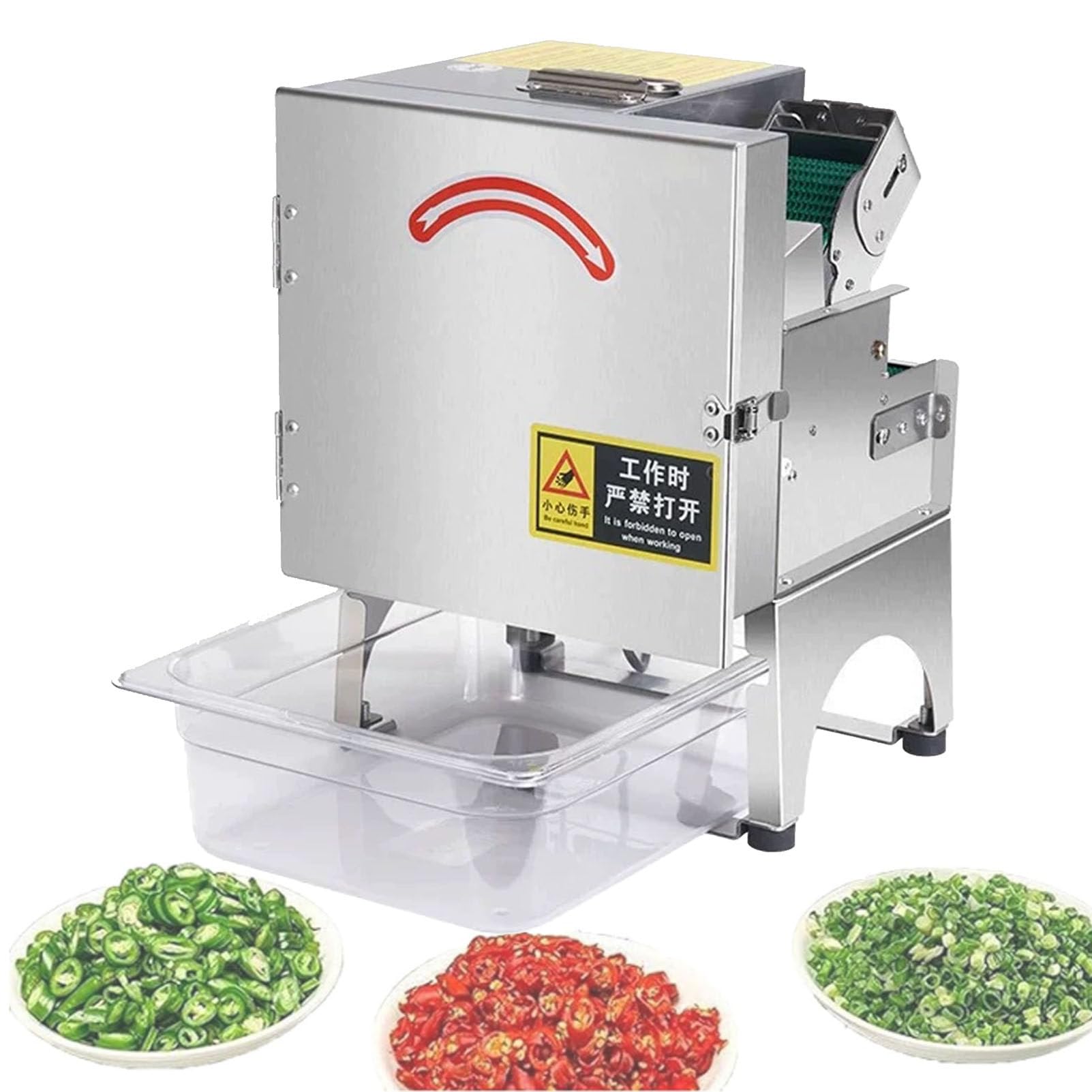 SENJINGHUA Electric Scallion Shredder, Commercial Vegetable and Fruit Spring Onion Slicer, 1.3-35mm Adjustable Thickness Shreds for Chili Garlic Shoots Home & Restaurant,A
