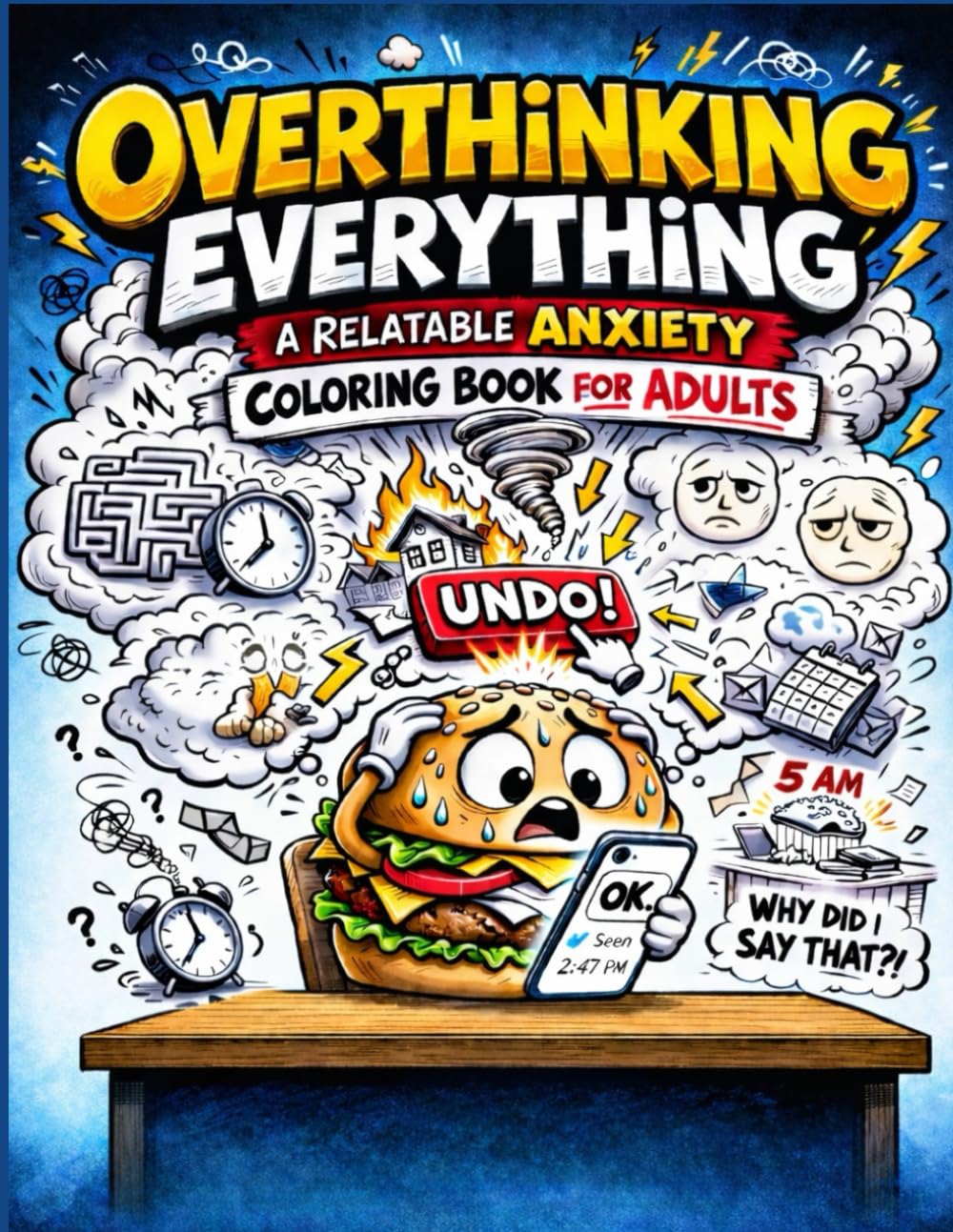 Overthinking Everything: A Relatable Anxiety Coloring Book for Adults (OVERTHINKING - A Stress-Relief Coloring Book Series for Women)