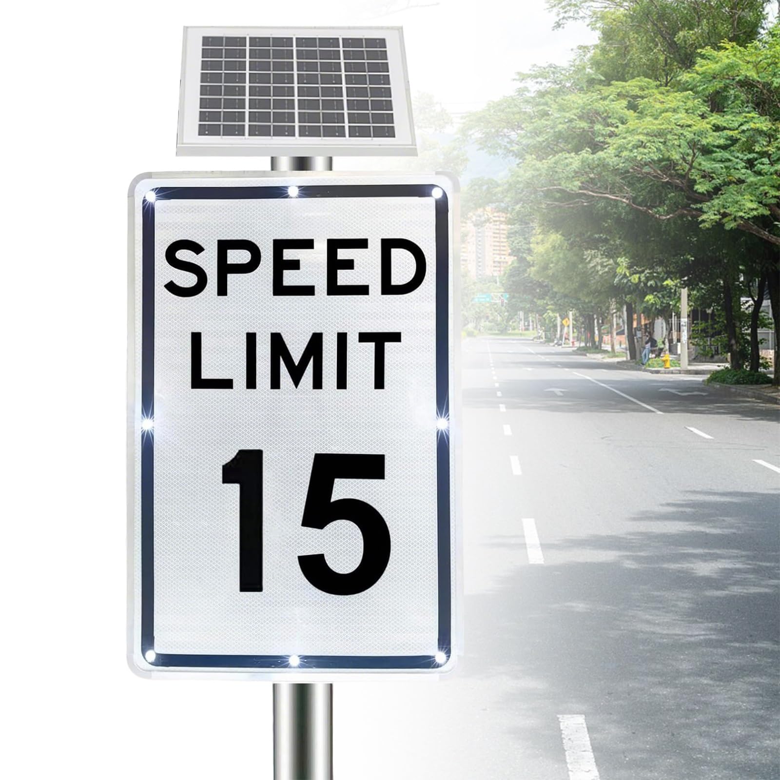 18"X 24"Solar Active Traffic Sign, Road Traffic Warning Sign