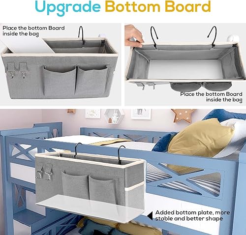 Miniatura 2 de 2 bolsas de almacenamiento colgantes para mesita de noche, soportes para tazas de agua, cestas organizadoras con bolsillos para literas, camas de