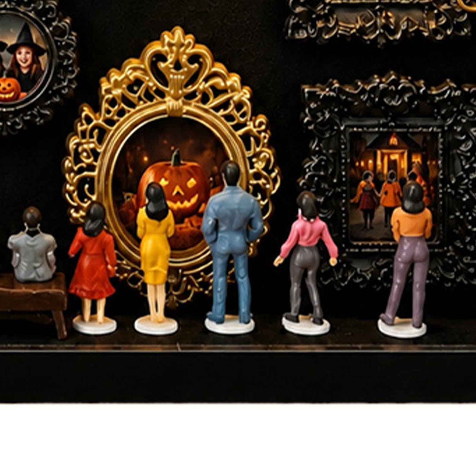 Marco Sombra para Recuerdos Fácil Instalación con Figuras de Personas | Minicaja Expositora Dorada con Marco Para Bodas Cumpleaños Estrenos de Casa Madre Novia Familia