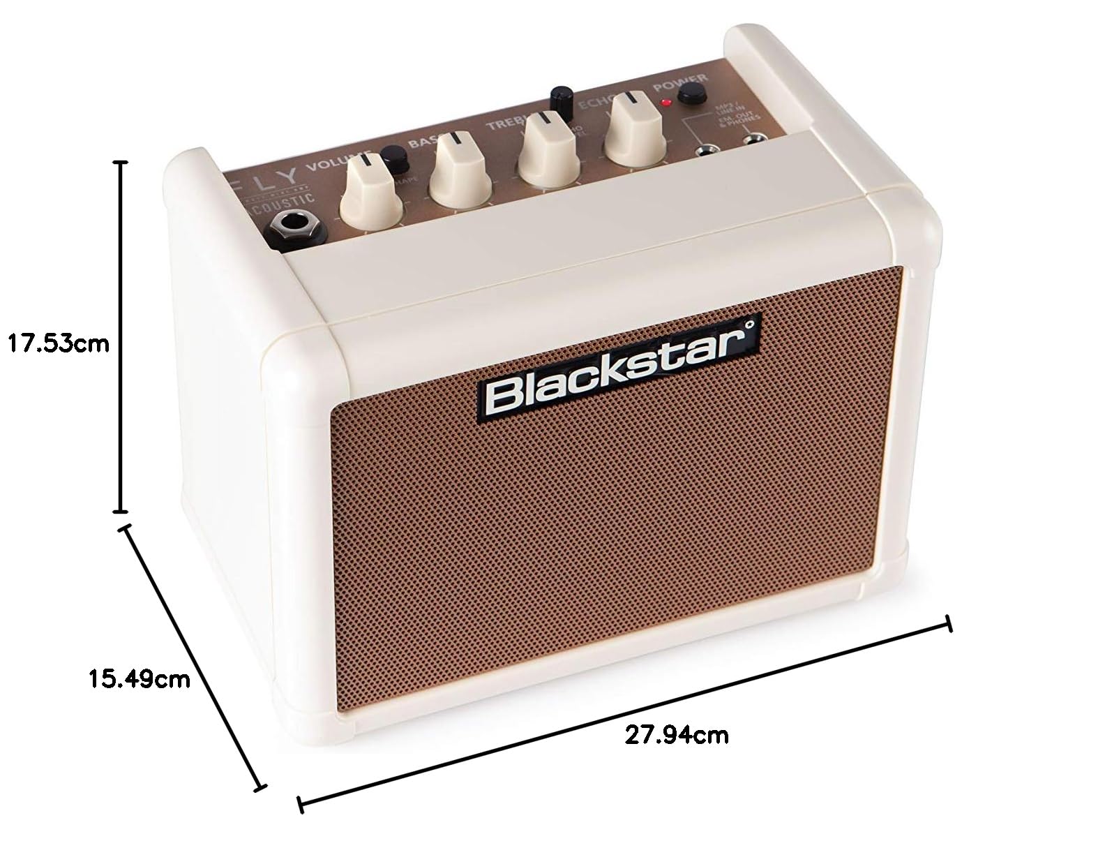 Blackstar Fly Acoustic Pack Portable Mini Amplificateur de Guitare 6 Watt Alimenté par Batterie Intégré Echo MP3 Line In & Headphone Line Out