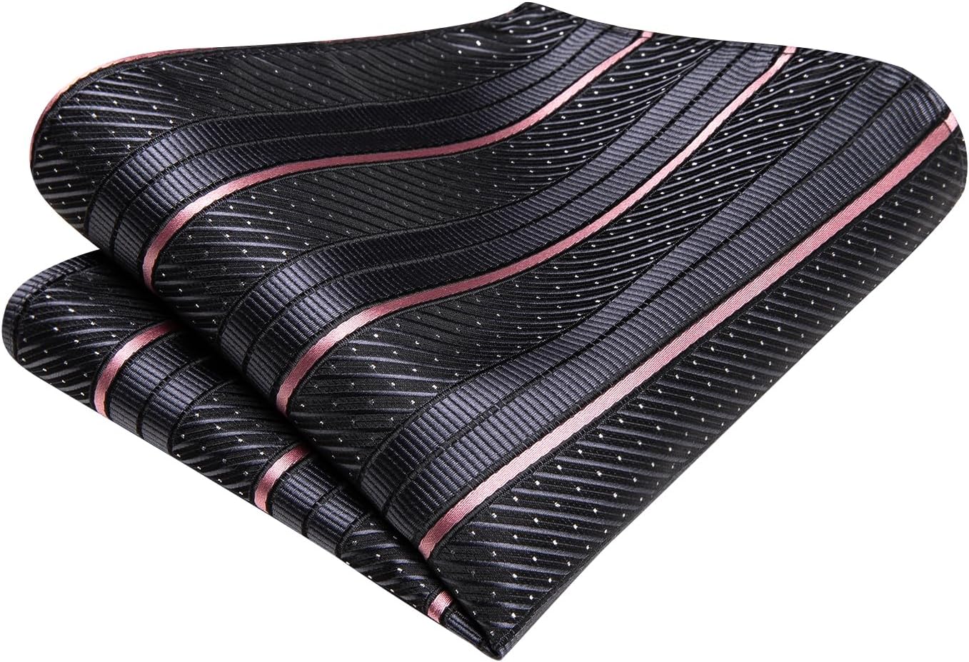 Hi-Tie Silk Ties for Men Plaid Paisley Striped Necktie Pocket Square Cufflinks Set Formal Business - Image 6