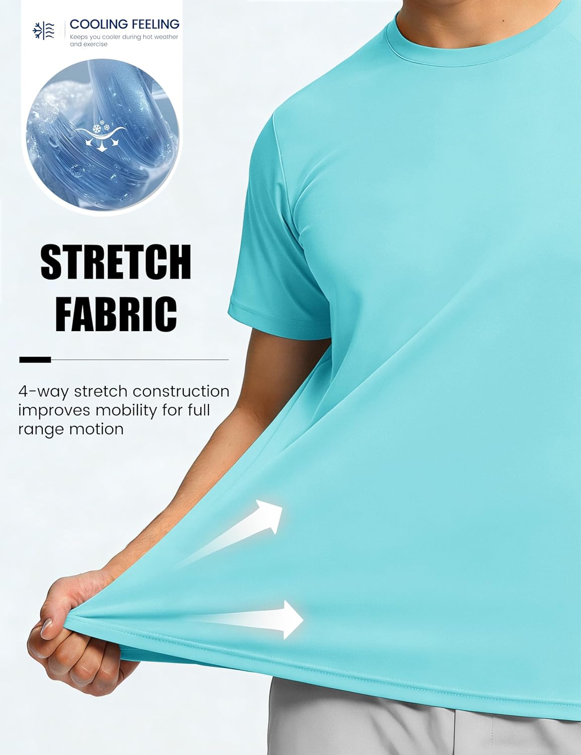 TACVASEN Mens Athletic Short Sleeve T-shirts Quick Dry Fit Workout Sun Protection Swim Shirts Running Rash Guard UPF50+ - Image 6