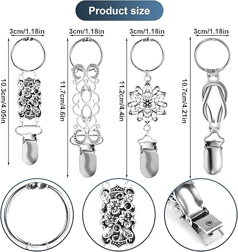 Miniatura 2 de TOYMIS - 4 clips vintage para sombreros, clip de metal retro para viajes, para bolsa de sombrero, clips para sombreros para hombres y mujeres,