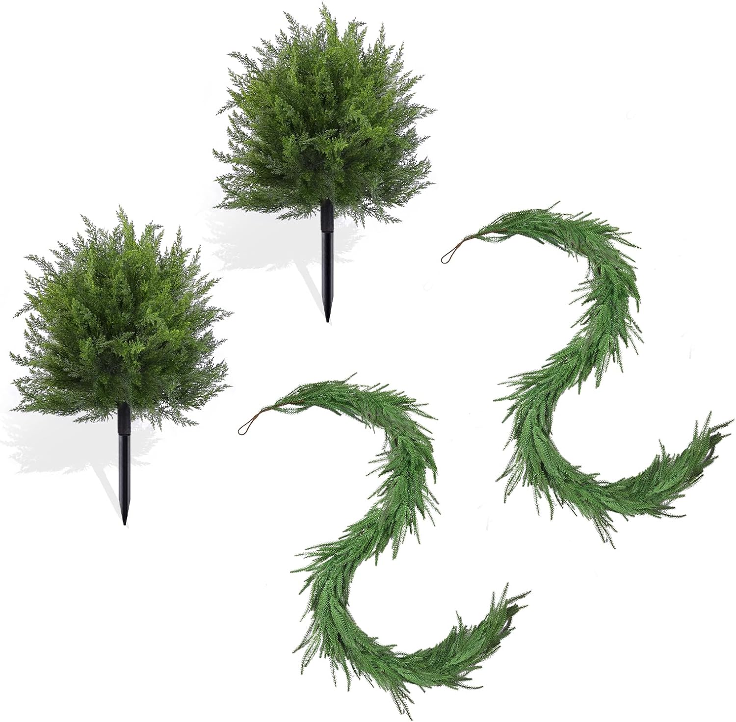 Artificial Crpress Topiary-2 Pack New & Norfolk Garland 180cm 2pc 40 Branches