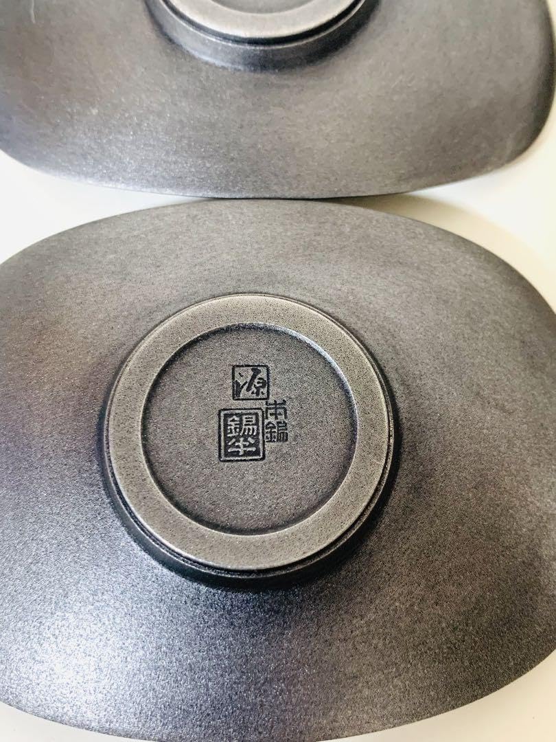 Amazon.co.jp: 館林 源右衛門 錫半 合作 梅地紋 染付茶器 錫製 急須 