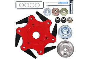 Upgraded Steel Trimmer Head, 6 Teeth Steel 65Mn Razors Trimmer Head with Universal Adapter Kit