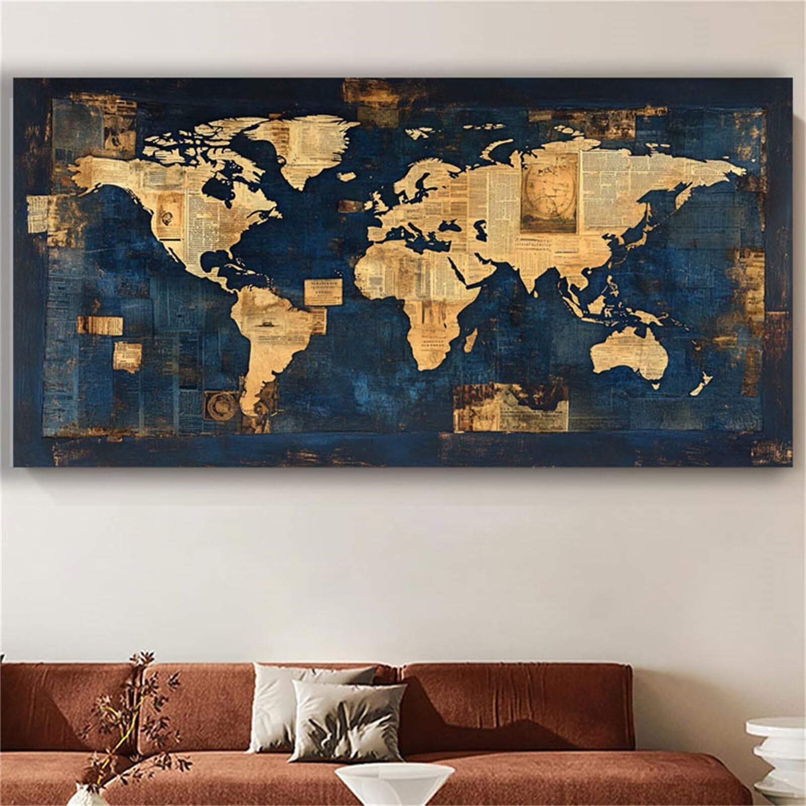 Malen Nach Zahlen Weltkarte,Karte Malen Nach Zahlen Kinder Anfänger,Paint by Numbers ab 5-10 Jahre Mädchen Geschenke,DIY Ölgemälde Set mit Pinseln Acryl Leinwan,Home Wanddeko Wohnzimme 60x120 cm L1016