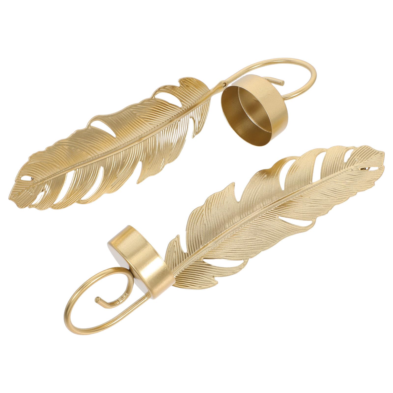 Candelabros de pared dorados en pack de 2 unidades con diseño de hojas de hierro