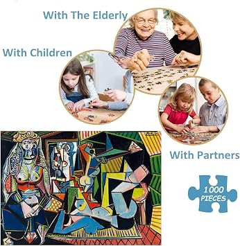 Jigsaw Puzzles for Adults 1000 Piece The Woman of Algiers by Pablo Picasso 27.56 x 19.69 Inch Puzzles for Adults Educational Challenge 1000 Pieces Pablo Picasso Puzzle