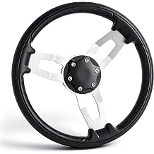 11" Boat Steering Wheel 316 Stainless Steel 5-Spoke Destroyer Style, 3/4" Tapered Shaft, Anti-Slip PU Foam Grip & Steering Knob Included, for Boats, Yachts & Pontoon Boats