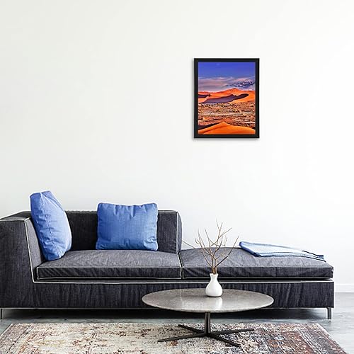 Miniatura 6 de HUKONHEP Portarretratos negros de 12 x 15 pulgadas, marco de madera compuesta con plexiglás, horizontal y vertical para montaje en pared