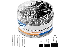 Binder and Paper Clips,340 PCS Assorted Sizes Paper Clips and Binder Clips