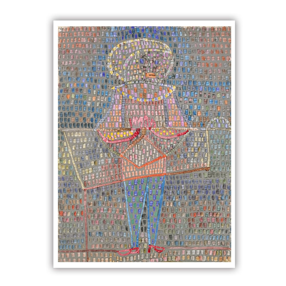 SHENGPOSTER Paul Klee Boy in Fancy Dress Wall Art Print Festive Child Oil Painting Style Canvas Poster Picture for Living Room Bedroom Wall Decoration Frameless 40x50cm