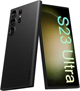 memumi Ultratunt skyddande fodral för Samsung Galaxy S23 Ultra, 0,3 mm tunn, minimalistisk design, svartmatt