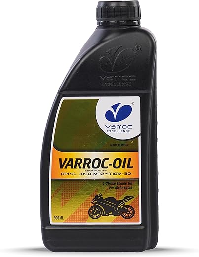 VARROC 10W30 Engine Oil for Bikes, High Friction Modifiers,High Fuel Economy, Ideal for Bikes and Scooters (900ML)