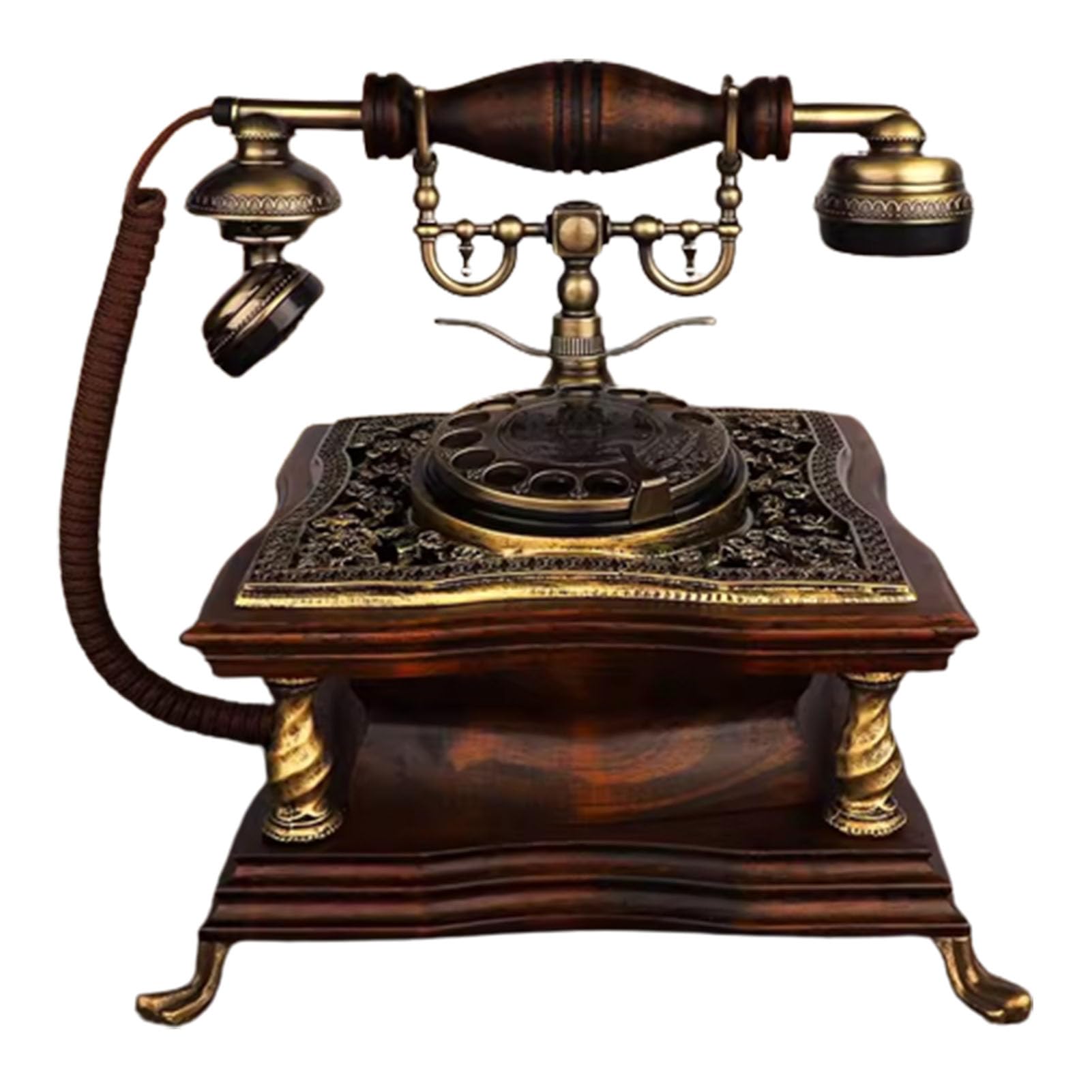 Telefon stacjonarny Retro obrotowy telefon przewodowy telefon przewodowy z 1921 r. w starym stylu z funkcją ponownego wybierania dla domu biurowego