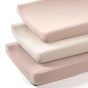 lulumoon Muslin Changing Pad Cover Baby Diaper Changing Table Pad Cover - Changing Pad Sheets for Girls Boys