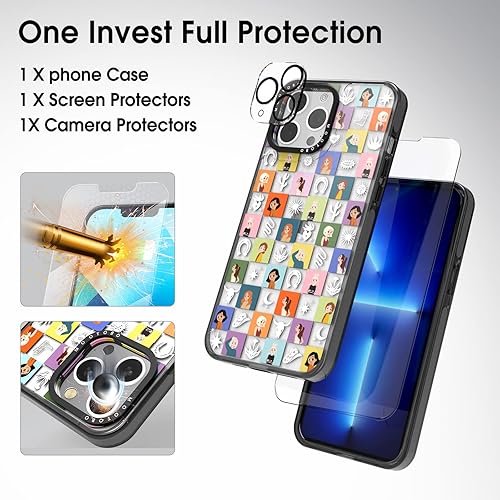 Miniatura 8 de Mootobo Funda 4 en 1 para iPhone 13 Pro Max con protector de pantalla  protector de lente TPU transparente borde de parachoques bolsa de aire