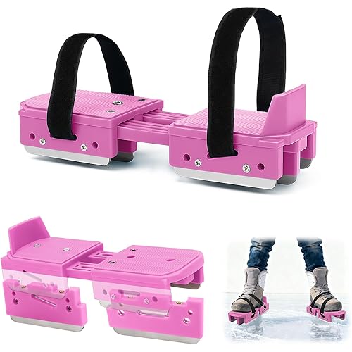 1/2 Pairs Upgraded Toddler Ice Skates, Kids Adjustable 2-in-1 Double & Single Convertible Blade Skates with Hook and Loop Fastener Straps for Winter Toddler Training Shoes Beginner