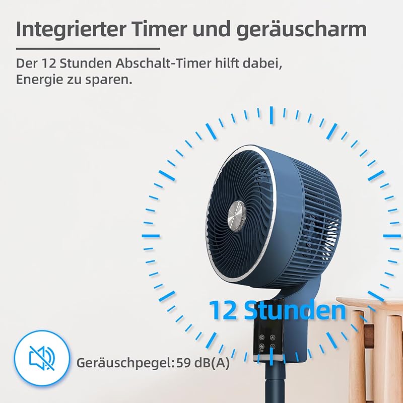 Be Cool 26 cm-es padlóventilátor 3D lengéssel, aromaterápiás dobozzal, távirányítóval