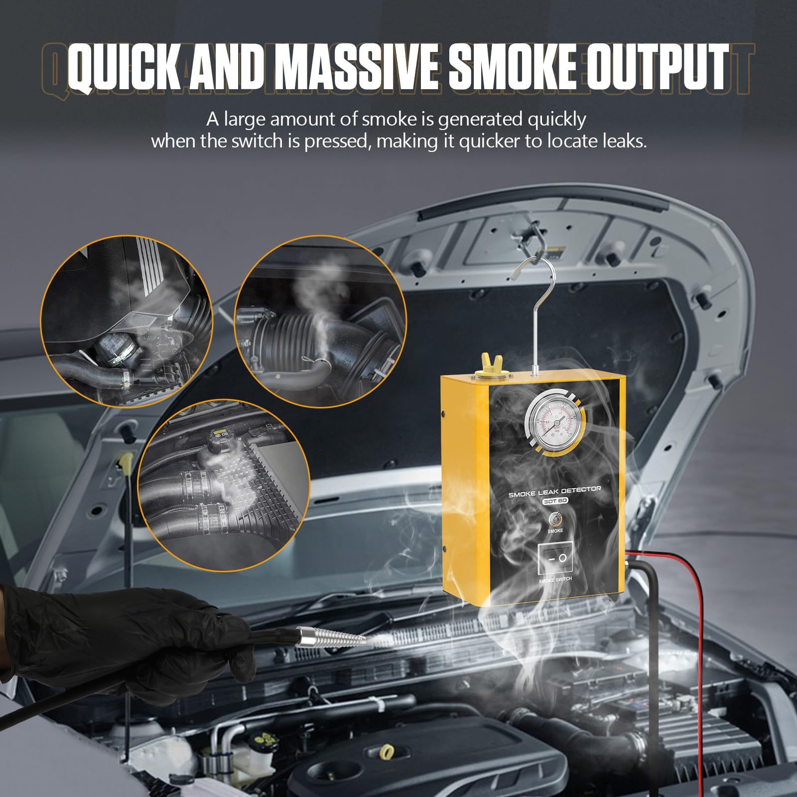 Detector de Fugas de Humo, comprobador de Fugas EVAP SDT60, detectores de Fugas de Combustible, comprobador de Fugas de vacío, comprobador de Fugas de máquina de Humo EVAP para tuberías de automóvil
