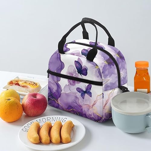 Vista 100 de doginthehole Bolsa de almuerzo portátil de teñido anudado azul, bolsa de almuerzo, organizador reutilizable, hielera para adultos, al aire libre