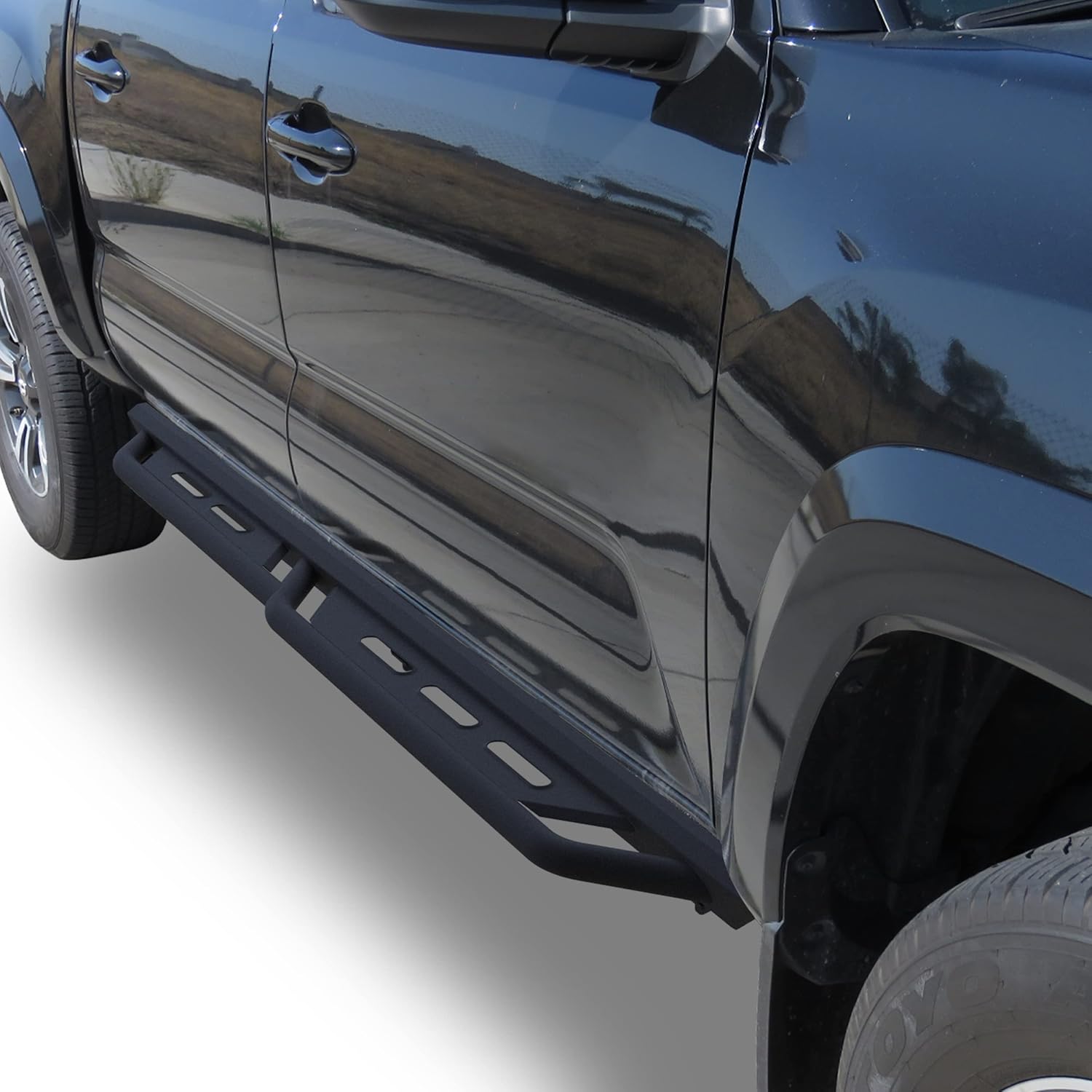 Running Boards Fit 2005-2023 Toyota Tacoma Double Cab Heavy Duty Tacoma Side Steps Pickup Truck Nerf Bars Step Bars Step Rails Rock Sliders Fine Texture Black