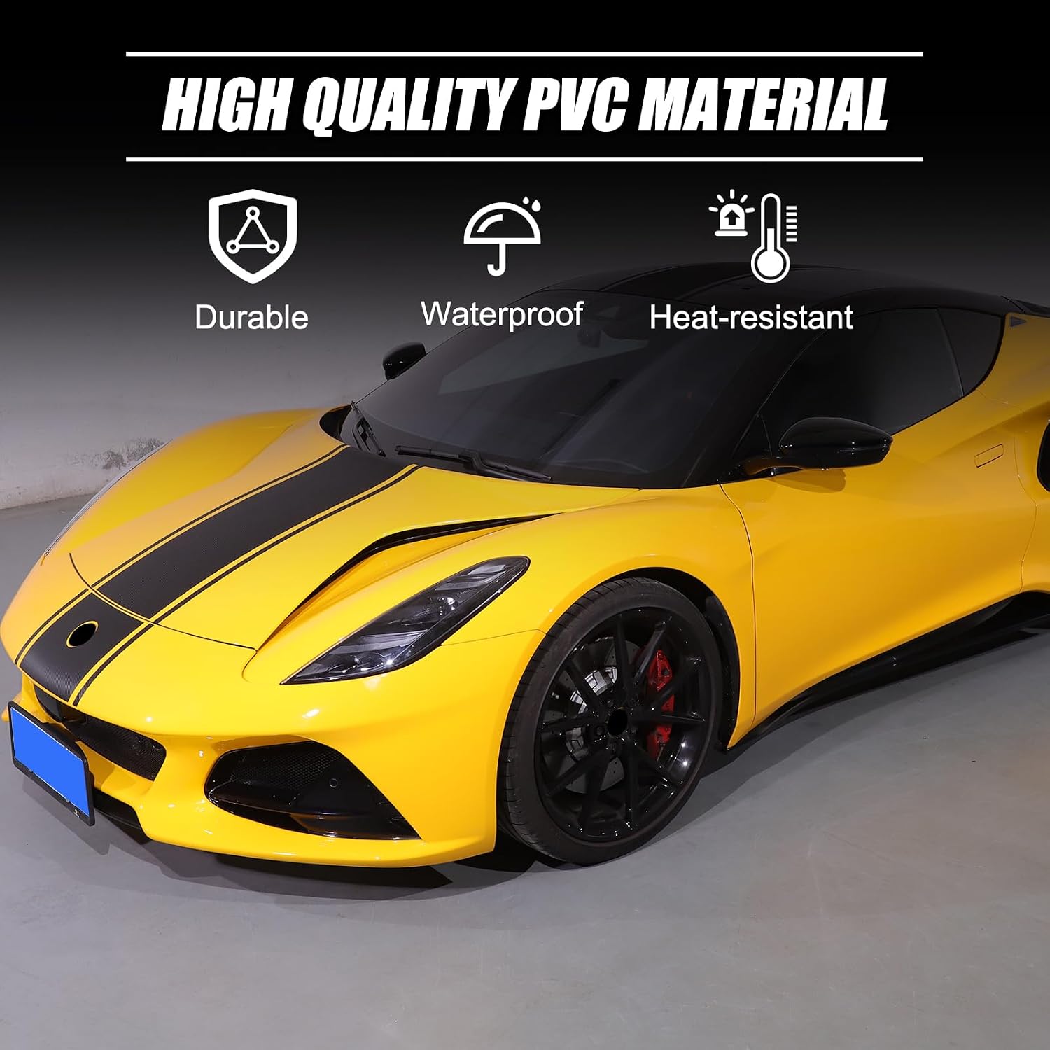 Car Hood Body Stickers Compatible with Lotus Emira 2020-2024,Waterproof Vinyl Sports Racing Stripe Decals Kits,Full Body Racing Stripes Reflective Fashion Accessories (Carbon Fiber Pattern)