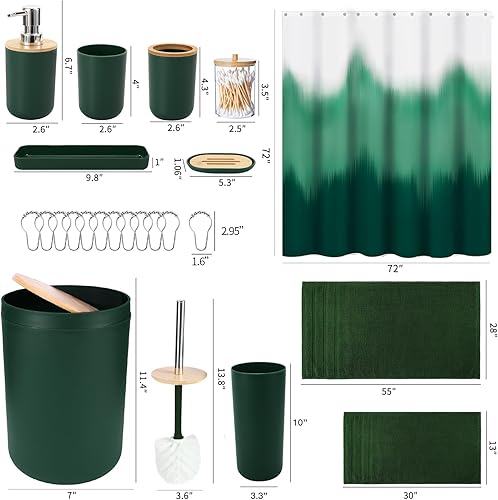 Vista 95 de iMucci Accesorios de baño, juego de baño negro con cortina de ducha y alfombra, cortina de ducha impermeable con alfombra ultra absorbente, juego