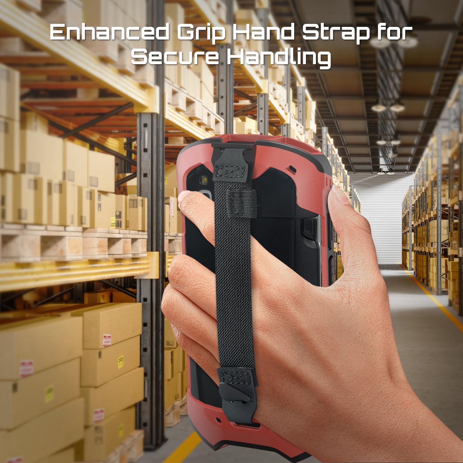 TC51 TC52 TC56 TC57 TC510K Case with Hand Strap - Protective & Ergonomic for Zebra Handheld Barcode Scanners SG-TC5X-EXO1-01 SG-TC5X-EXONHS-01 (Red) - Image 3